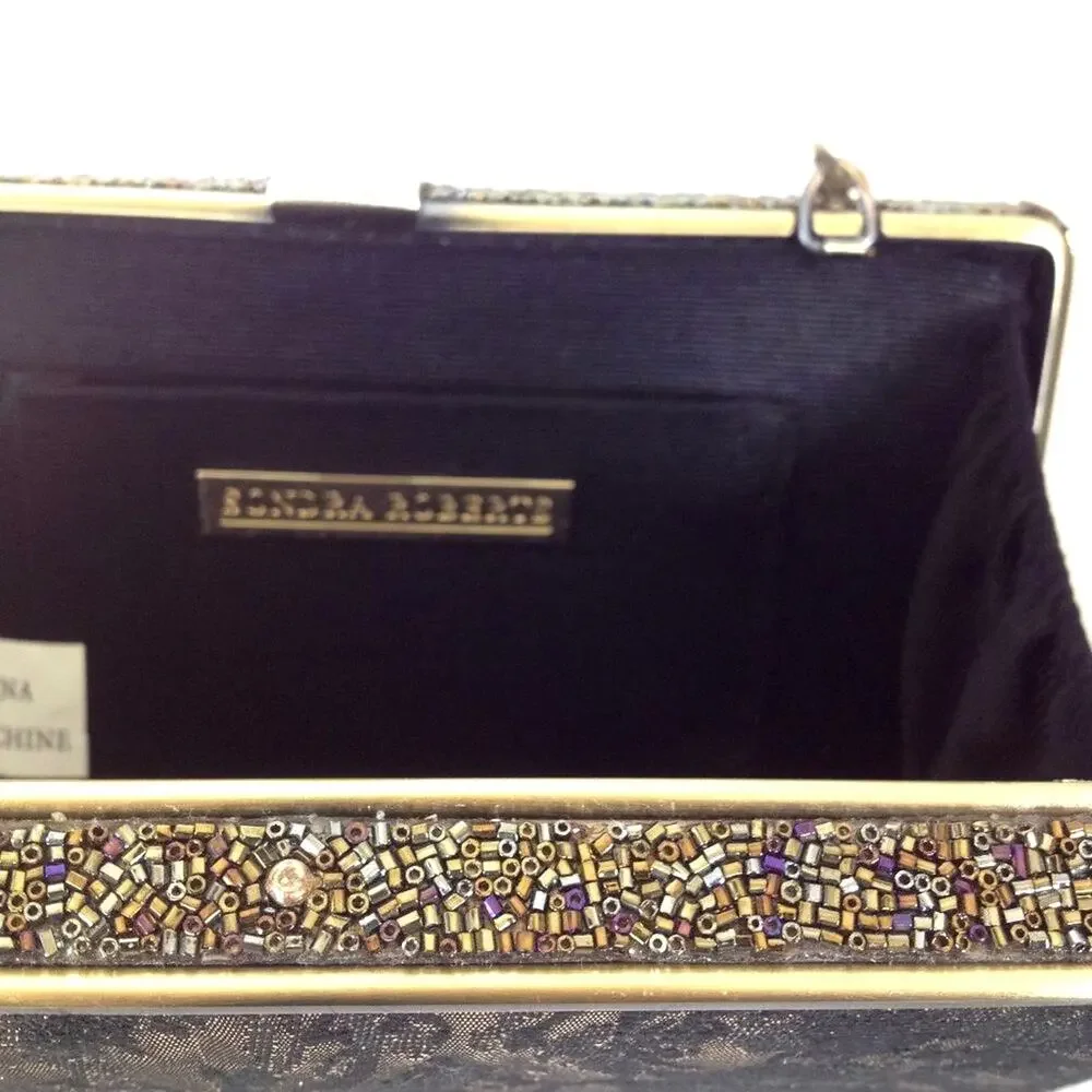 Sondra Roberts Bag Metallic Gold Clutch Crossbody Chain Clutch Purse